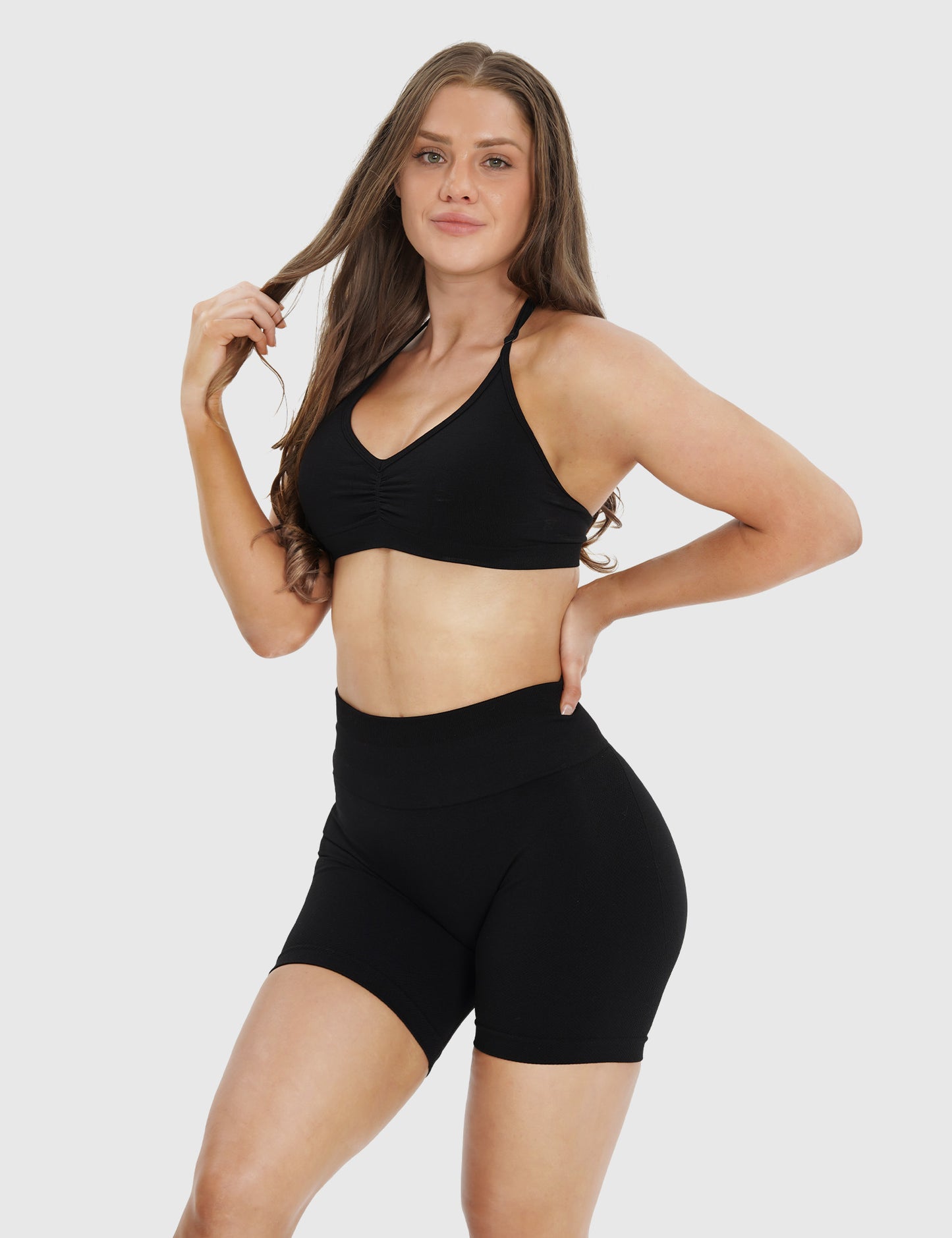 NVS Workout Shorts Women Amplify Back Lifted Seamless Scrunch Shorts