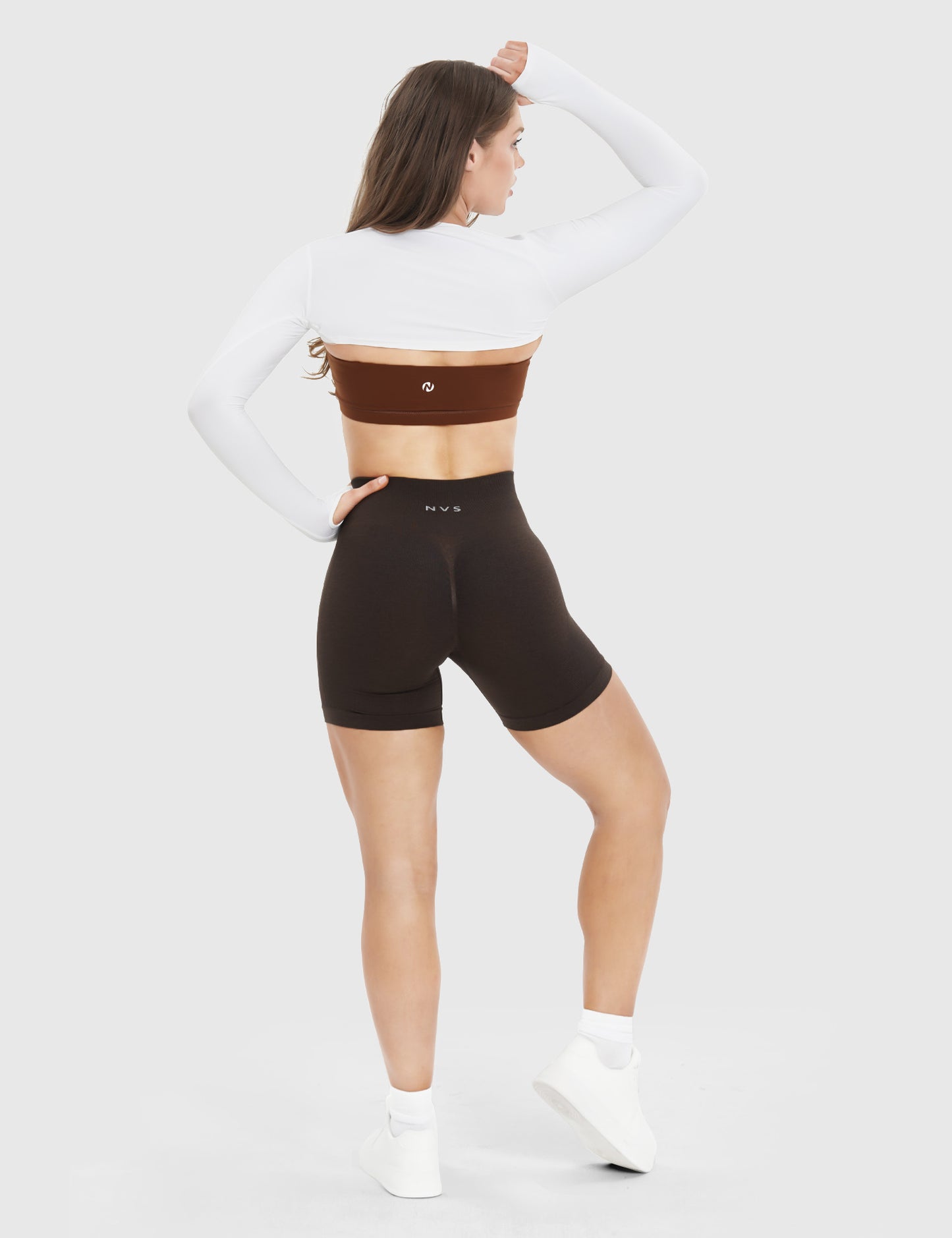 NEWVISISTER NVS Women Long Sleeve Bolero Open Front Workout Cropped Shirts Yoga Sports Shrug